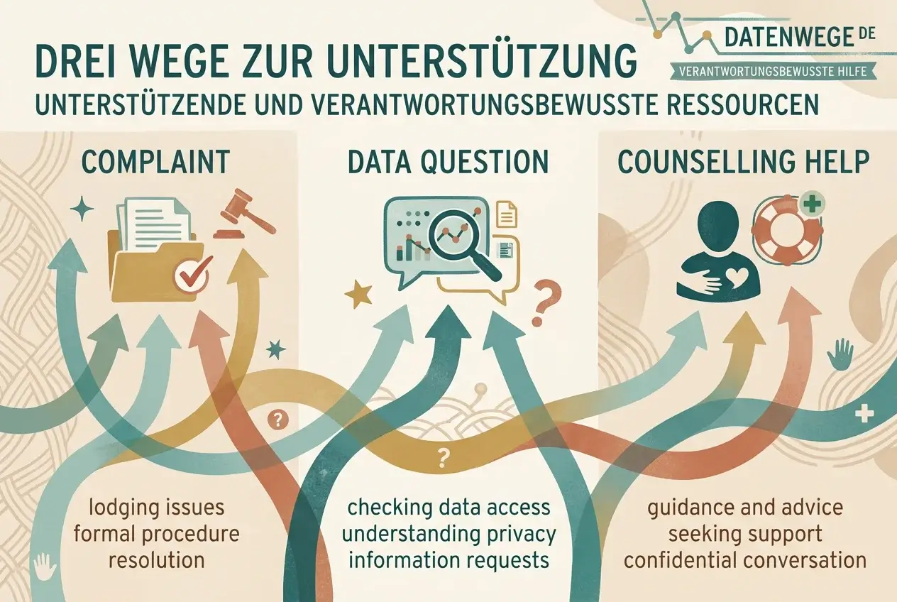 Übersicht über Beschwerdewege, OASIS-Datenfragen und vertrauliche Hilfeangebote